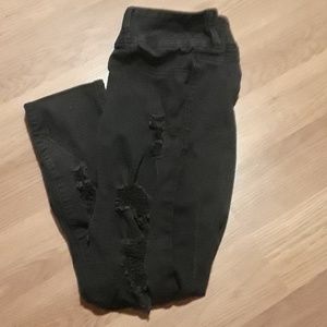 HotTopic size 3 disstressed skinny jeans, mid-rise